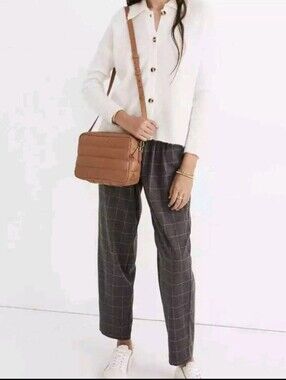 Madewell Curvy Plaid Flannel Trousers